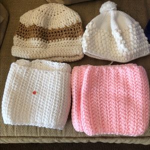 Handmade crochet scarfs and hats